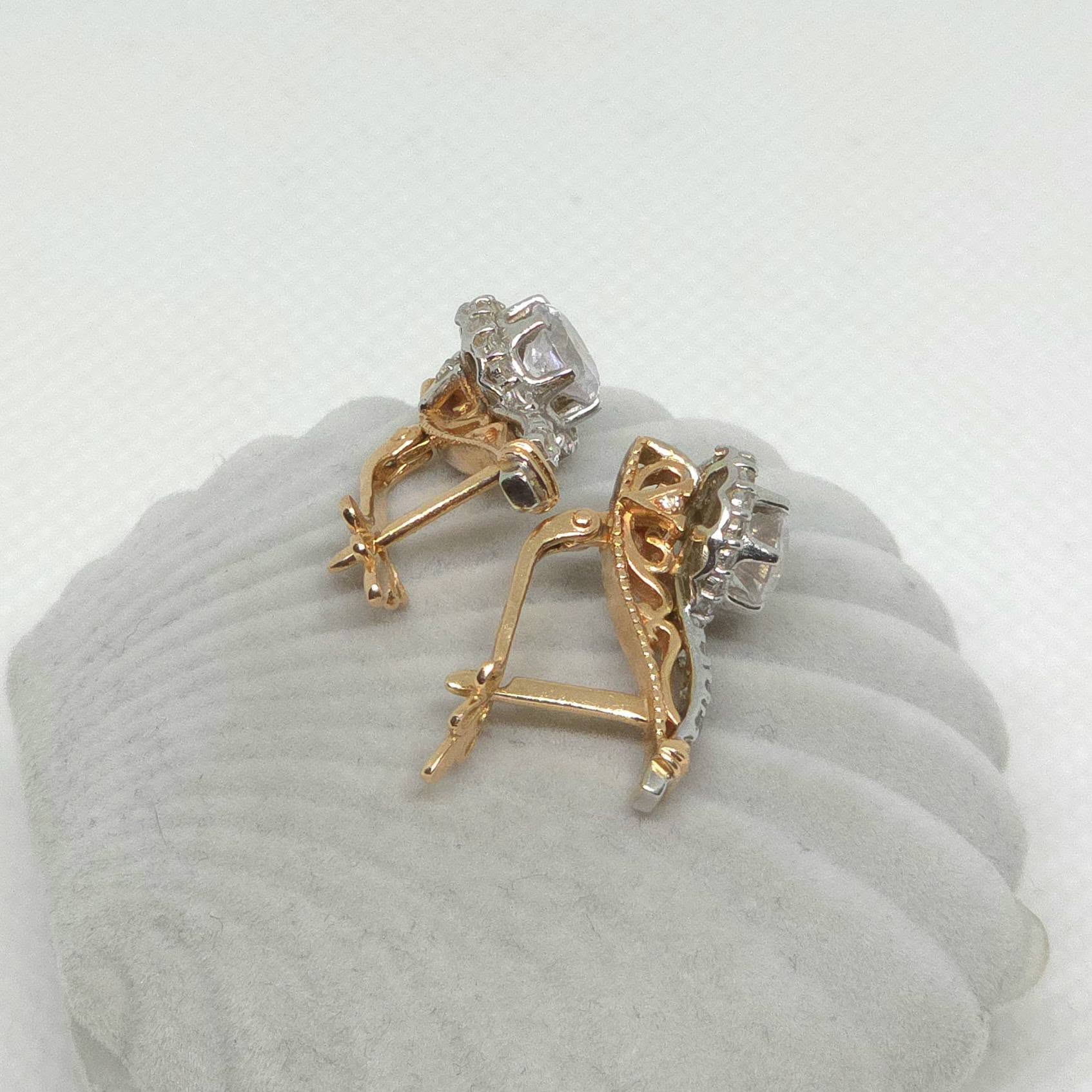 Златни обеци 585 (14K) с фианити – 6,09 гр. - Image 7
