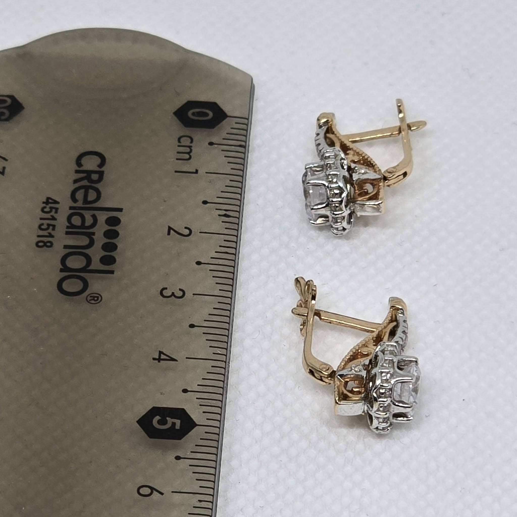 Златни обеци 585 (14K) с фианити – 6,09 гр. - Image 9